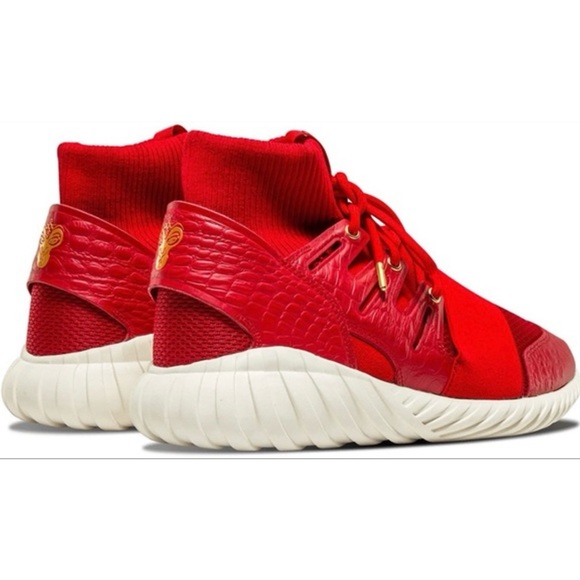 Adidas Red & White Tubular Doom Chinese New Year Of The Monkey Sporty Sneakers main image 5